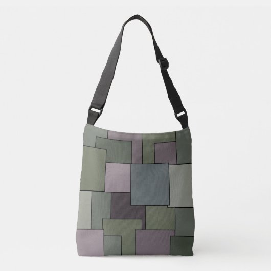 Abstracte geometrische kunst crossbody tas (Voorkant)