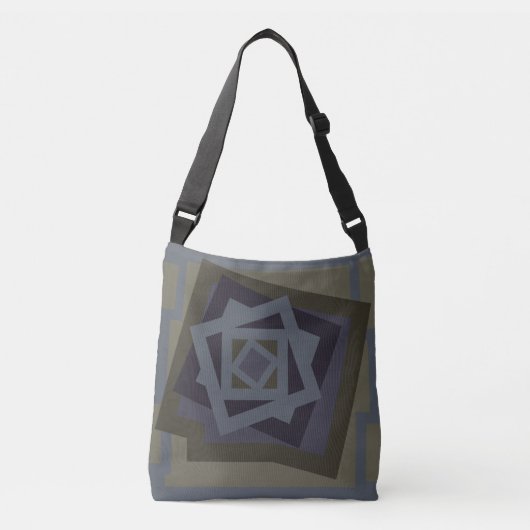 Abstracte geometrische kunst crossbody tas (Voorkant)