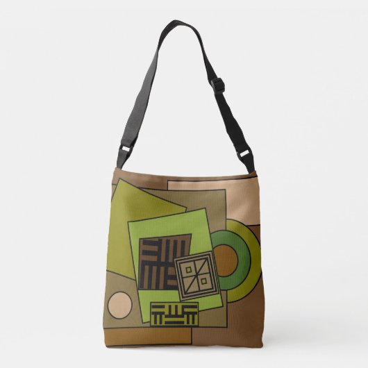 Abstracte geometrische kunst crossbody tas (Achterkant)