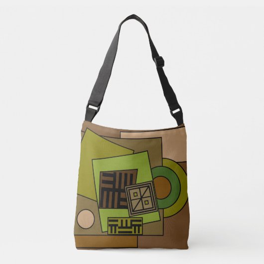 Abstracte geometrische kunst crossbody tas (Voorkant)