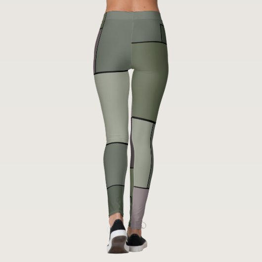 Abstracte geometrische kunst leggings (Achterkant)