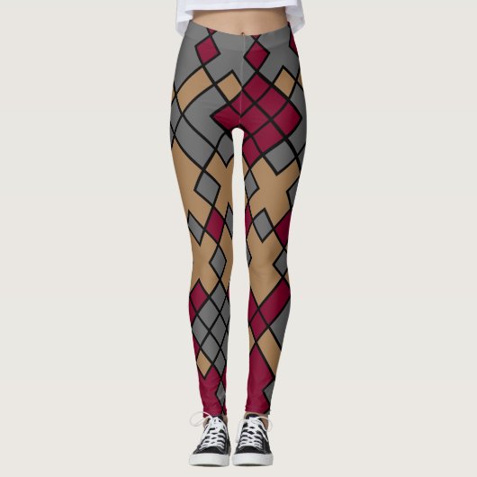 abstracte geometrische kunst leggings (Voorkant)