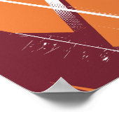 Abstracte geometrische kunst met Bourgondische ach Poster (Hoek)