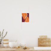 Abstracte geometrische kunst met Bourgondische ach Poster (Keuken)