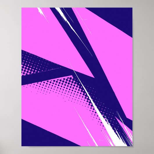Abstracte geometrische kunst met donkerblauwe acht poster (Voorkant)