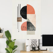Abstracte geometrische kunst met natuurlijke textu poster (Thuiskantoor)