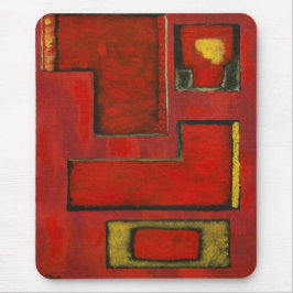 Abstracte Geometrische kunst met rood zwart schild Muismat