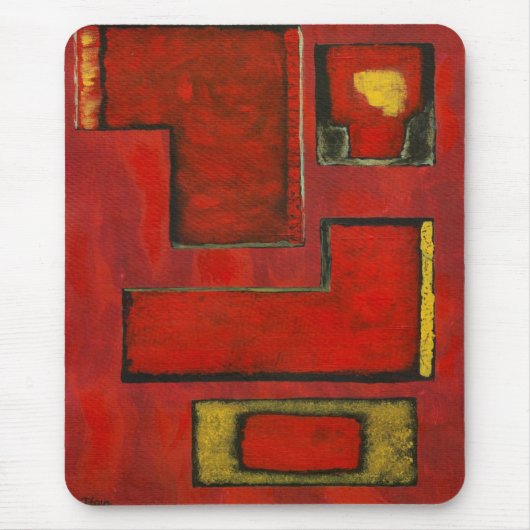 Abstracte Geometrische kunst met rood zwart schild Muismat (Voorkant)