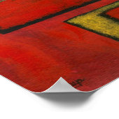 Abstracte Geometrische kunst met rood zwart schild Poster (Hoek)