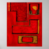 Abstracte Geometrische kunst met rood zwart schild Poster (Voorkant)