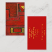 Abstracte Geometrische kunst met rood zwart schild Visitekaartje (Voorkant / Achterkant)