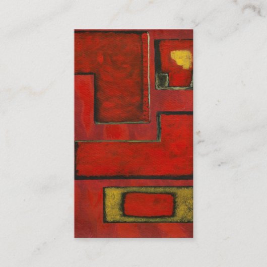 Abstracte Geometrische kunst met rood zwart schild Visitekaartje (Voorkant)