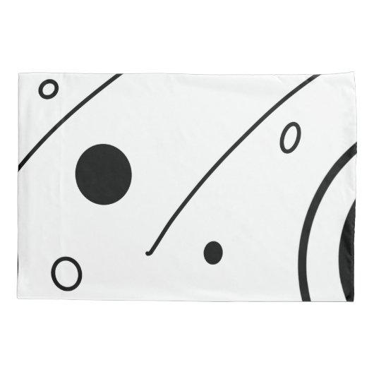 Abstracte geometrische kunst met zwart en wit kussensloop (Achterkant-Links)