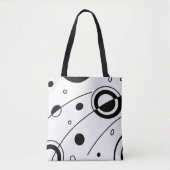 Abstracte geometrische kunst met zwart en wit tote bag (Voorkant)