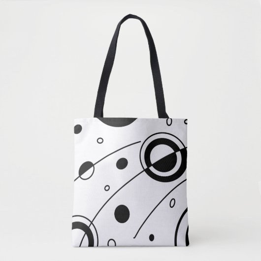 Abstracte geometrische kunst met zwart en wit tote bag (Voorkant)