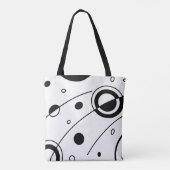 Abstracte geometrische kunst met zwart en wit tote bag (Achterkant)