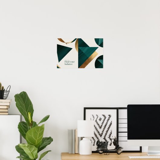Abstracte geometrische kunst Modern poster minimal (Thuiskantoor)