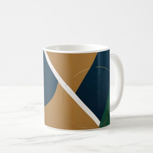 Abstracte geometrische kunst Moderne koffiebeker m Koffiemok (Voorkant rechts)