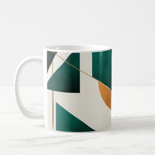 Abstracte geometrische kunst Moderne koffiebeker m Koffiemok (Links)