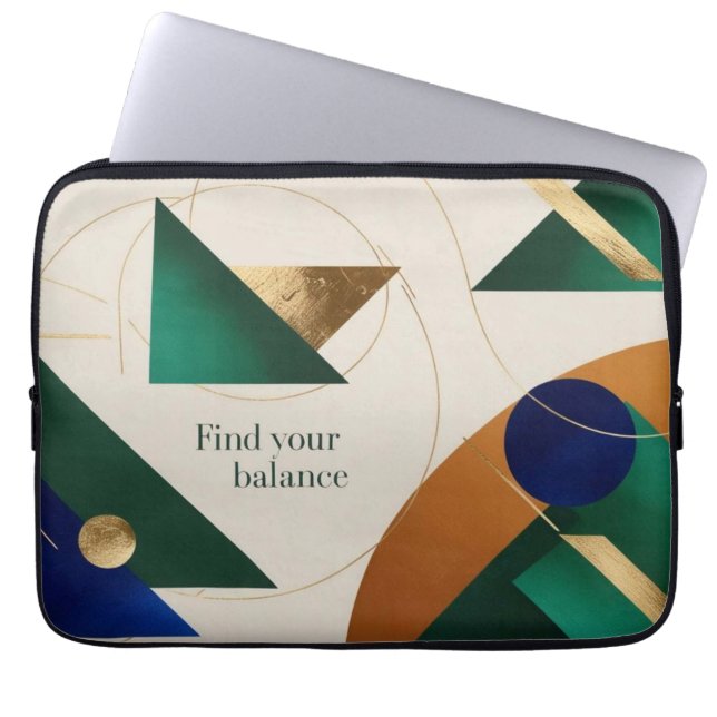Abstracte geometrische kunst Moderne minimalist Laptop Sleeve (Voorkant)