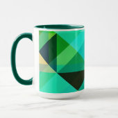 Abstracte geometrische kunst Mok in groen en Blauw (Links)