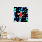 Abstracte geometrische kunst poster (Keuken)