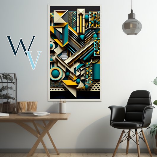 Abstracte geometrische kunst poster