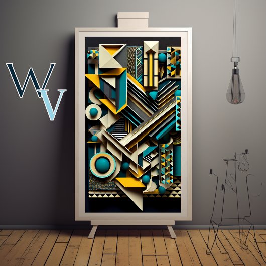 Abstracte geometrische kunst poster