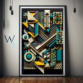 Abstracte geometrische kunst poster