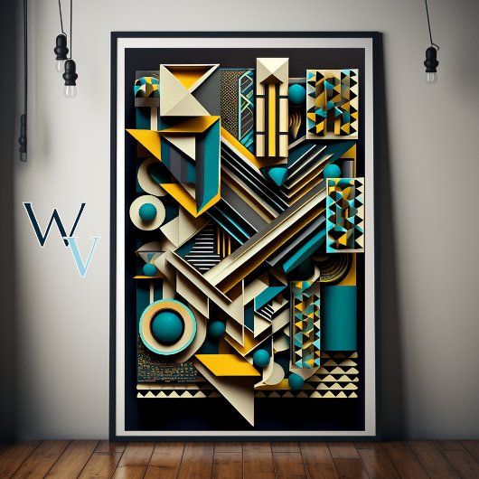 Abstracte geometrische kunst poster