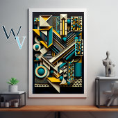Abstracte geometrische kunst poster