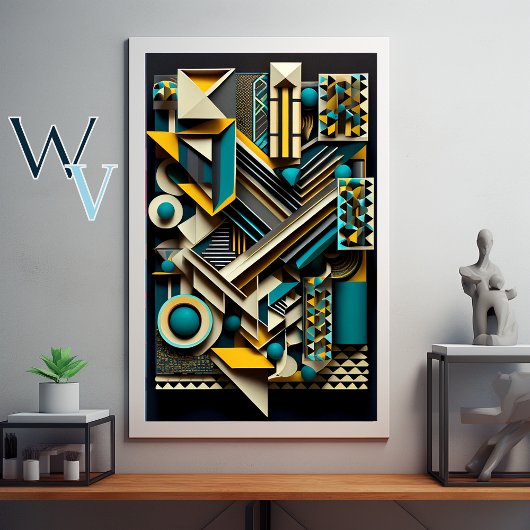 Abstracte geometrische kunst poster
