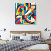 Abstracte geometrische kunst - samenstelling van h canvas afdruk (Insitu (Slaapkamer))