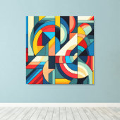 Abstracte geometrische kunst - samenstelling van h canvas afdruk (Insitu (Houten vloer))
