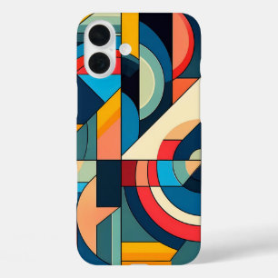 Abstracte geometrische kunst - samenstelling van h iPhone 16 plus hoesje