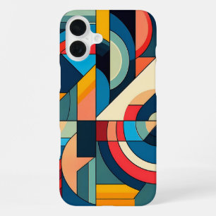 Abstracte geometrische kunst - samenstelling van h iPhone 16 plus hoesje