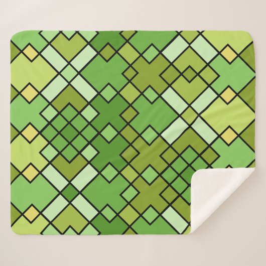 Abstracte geometrische kunst sherpa deken (Voorkant (horizontaal))