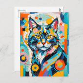 Abstracte geometrische kunst van Feline Briefkaart (Voorkant / Achterkant)