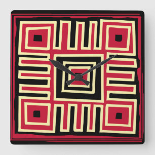 Abstracte geometrische kunst vierkante klok