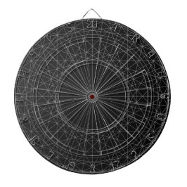 Abstracte Geometrische kunstcirkel zwart creatief  Dartbord