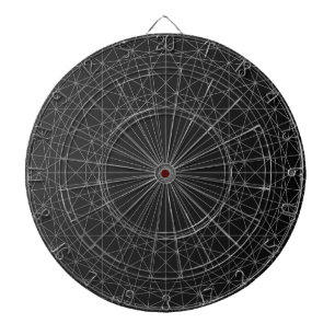 Abstracte Geometrische kunstcirkel zwart creatief  Dartbord
