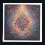 Abstracte geometrische kunstdruk servet<br><div class="desc">Een fascinerende abstracte kunstdruk die de gedurfde geometrie van het midden van de eeuw combineert,  een explosie van driehoeken in sinaasappel,  diep saffier en gloeiend sinaasappel komen samen in een stralende diamantvorm,  waardoor een visuele puls ontstaat die zowel futuristisch als tijdloos aanvoelt.</div>