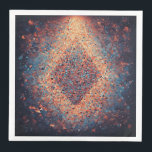 Abstracte geometrische kunstdruk servet<br><div class="desc">Een fascinerende abstracte kunstdruk die de gedurfde geometrie van het midden van de eeuw combineert,  een explosie van driehoeken in sinaasappel,  diep saffier en gloeiend sinaasappel komen samen in een stralende diamantvorm,  waardoor een visuele puls ontstaat die zowel futuristisch als tijdloos aanvoelt.</div>