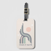Abstracte geometrische kunstlijncirkels herstellen bagagelabel (Voorkant (verticaal))
