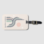 Abstracte geometrische kunstlijncirkels herstellen bagagelabel (Voorkant (horizontaal))