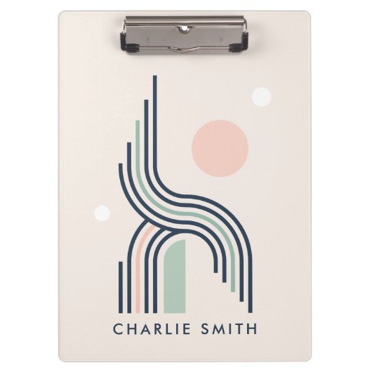 Abstracte geometrische kunstlijncirkels herstellen klembord (Voorkant)