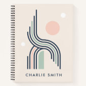 Abstracte geometrische kunstlijncirkels herstellen notitieboek (Voorkant)