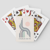 Abstracte geometrische kunstlijncirkels herstellen pokerkaarten (Achterkant)