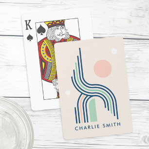 Abstracte geometrische kunstlijncirkels herstellen pokerkaarten