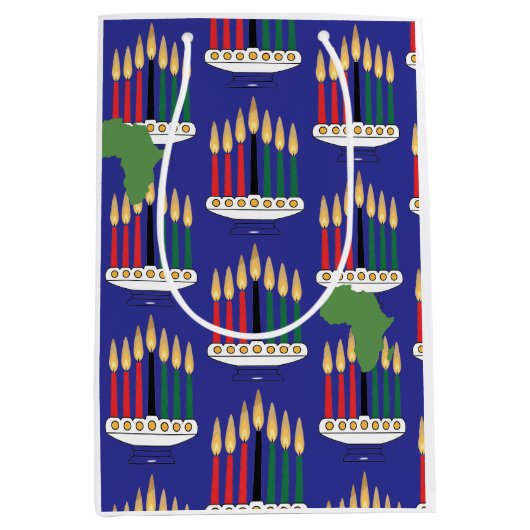 Abstracte geometrische Kwanzaa Gift Bag Medium Cadeauzakje (Voorkant)
